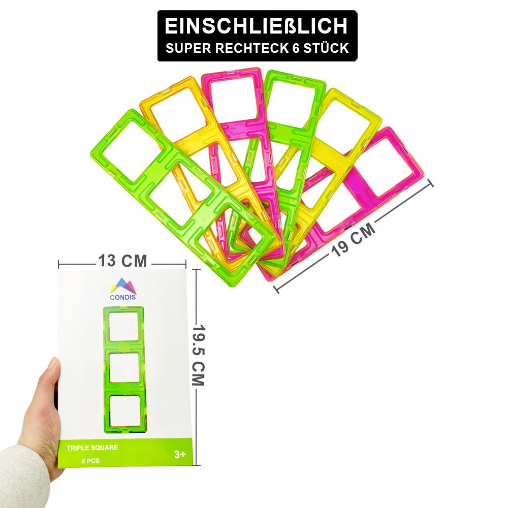 Condis Magnetische Bausteine Erweiterungsset Super Rechteck 6 Stück - Condistoys
